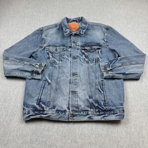 Levis Jacket Mens 2XL XXL Blue Denim Trucker Jean Coat Western Rodeo‎ Cowboy